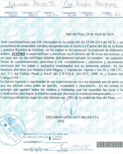 Dicho y hecho: Bruzzeta le inici� acciones legales a Maiorano