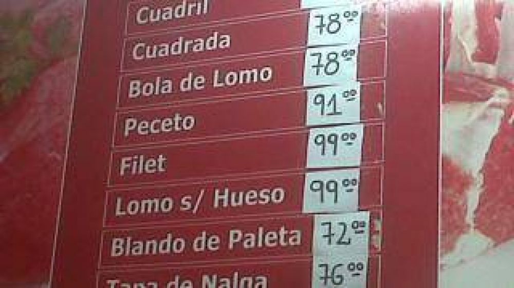 El precio de los cortes de carne vacuna aument� entre 5 y 10 pesos por kilo