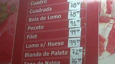 El precio de los cortes de carne vacuna aument� entre 5 y 10 pesos por kilo