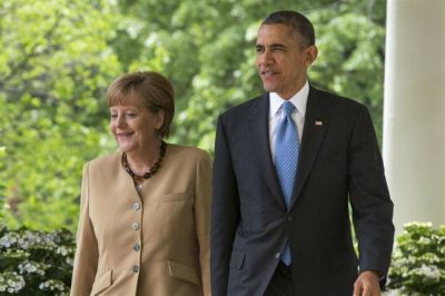 Barack Obama recibi� a Angela Merkel entre pedidos de sanciones a Rusia y de disculpas por el espionaje