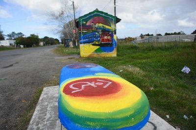 Artistas locales intervinieron espacios p�blicos en Estaci�n Camet