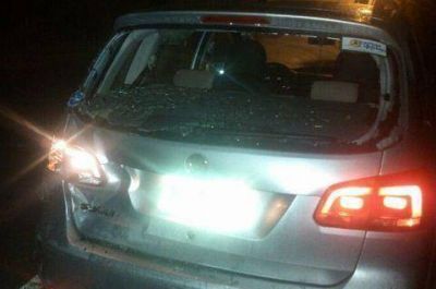 Choque en la 66 entre un auto y una moto