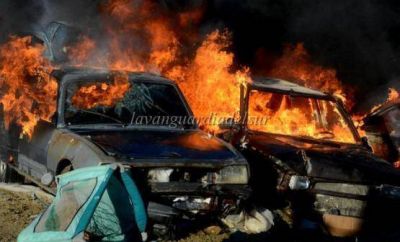 Decenas de autos se incineraron en la zona del basural de Caleta