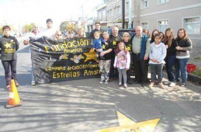 Pintaron la estrella cien en recuerdo a v�ctimas de hechos de tr�nsito