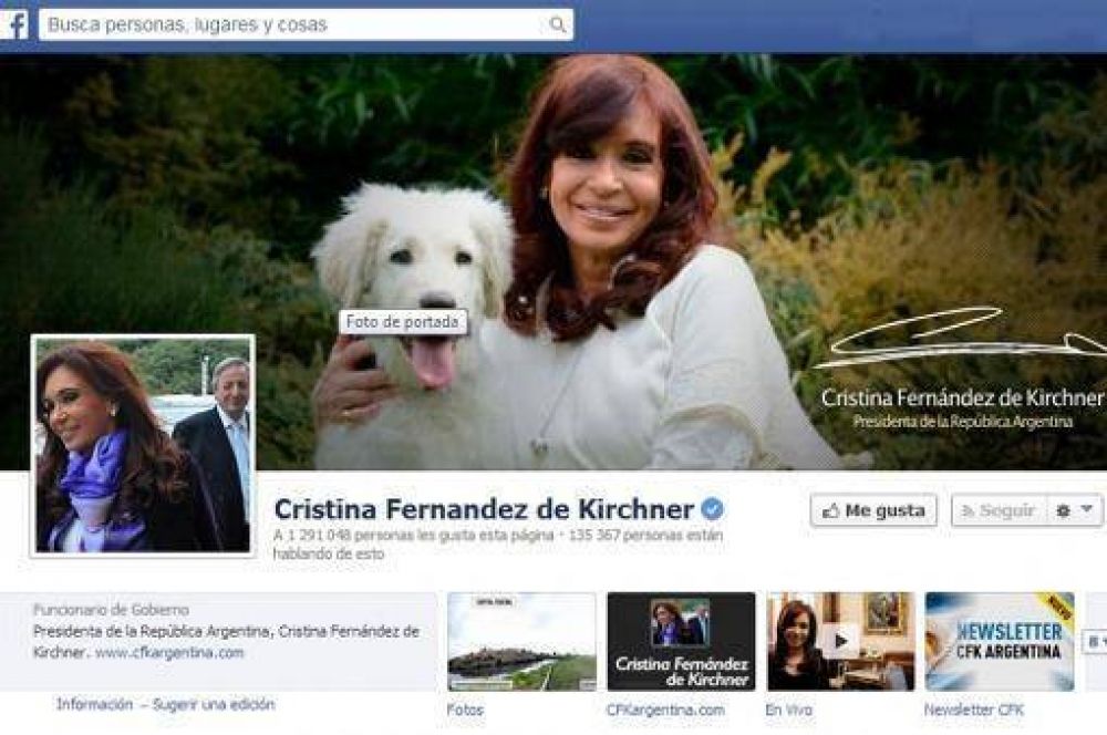 Cristina es la presidenta con ms opiniones positivas en Facebook