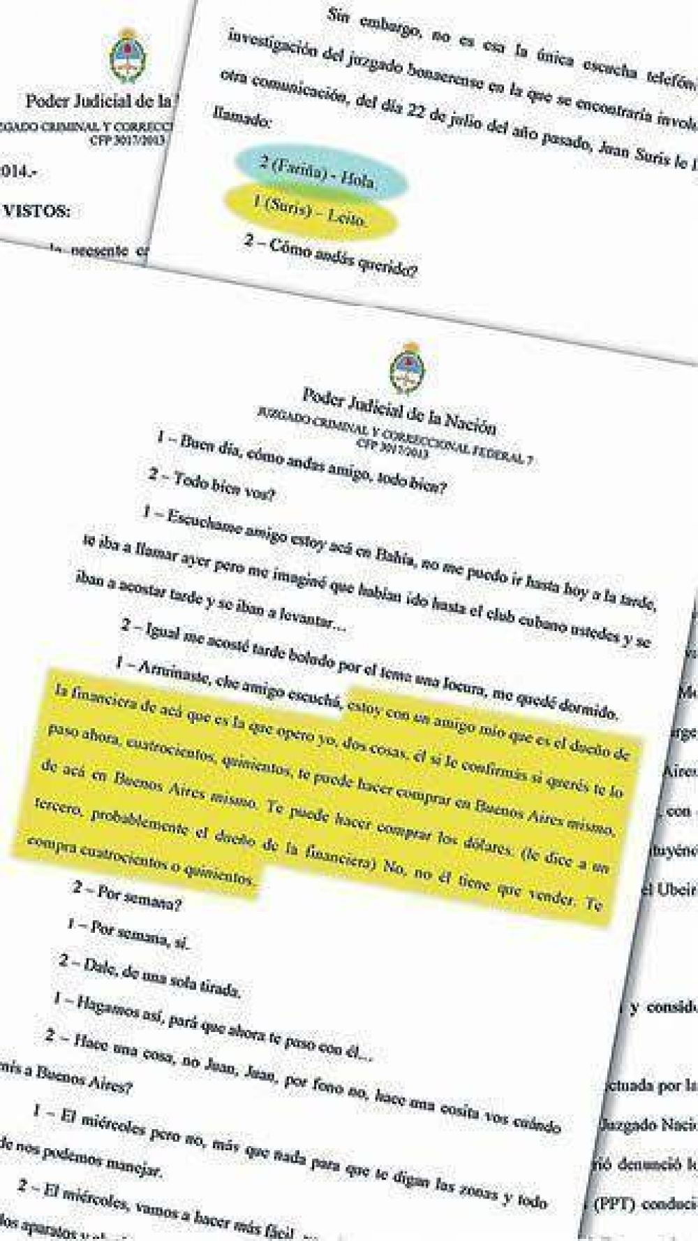 Suris, Fari�a y el financista local