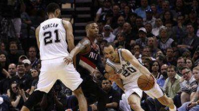 Gin�bili anot� 16 puntos en la victoria de los Spurs ante los Blazers
