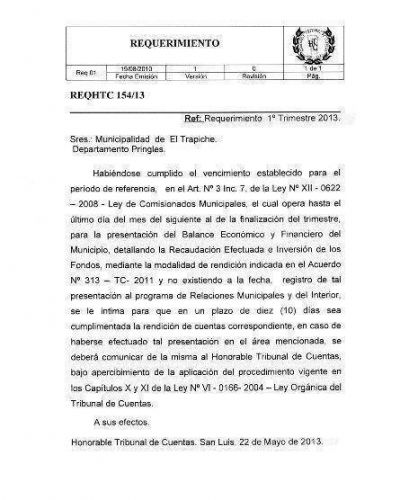 M�s pruebas de la escandalosa gesti�n municipal de El Trapiche
