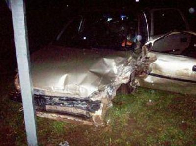 Chocaron dos autos en la ruta 35