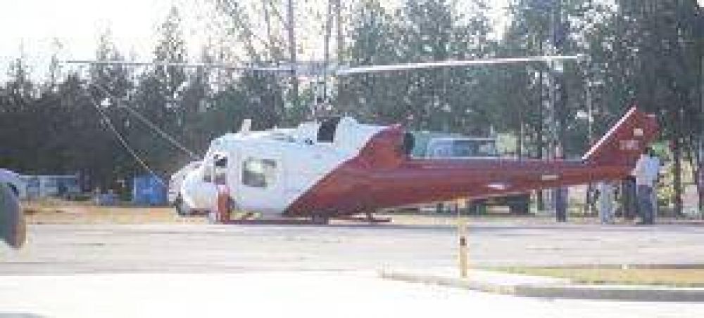 El helic�ptero que socorri� a Gioja aterriz� de emergencia en Pocito