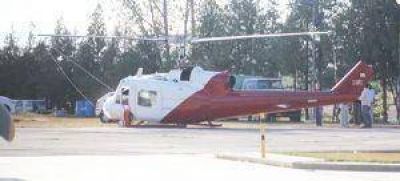 El helic�ptero que socorri� a Gioja aterriz� de emergencia en Pocito