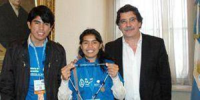 Estudiantes wich� recibidos por el ministro de Educaci�n de la Naci�n, Alberto Sileoni