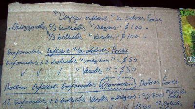 Vend�an la grande de muzzarella con bolsitas de droga a 100 pesos