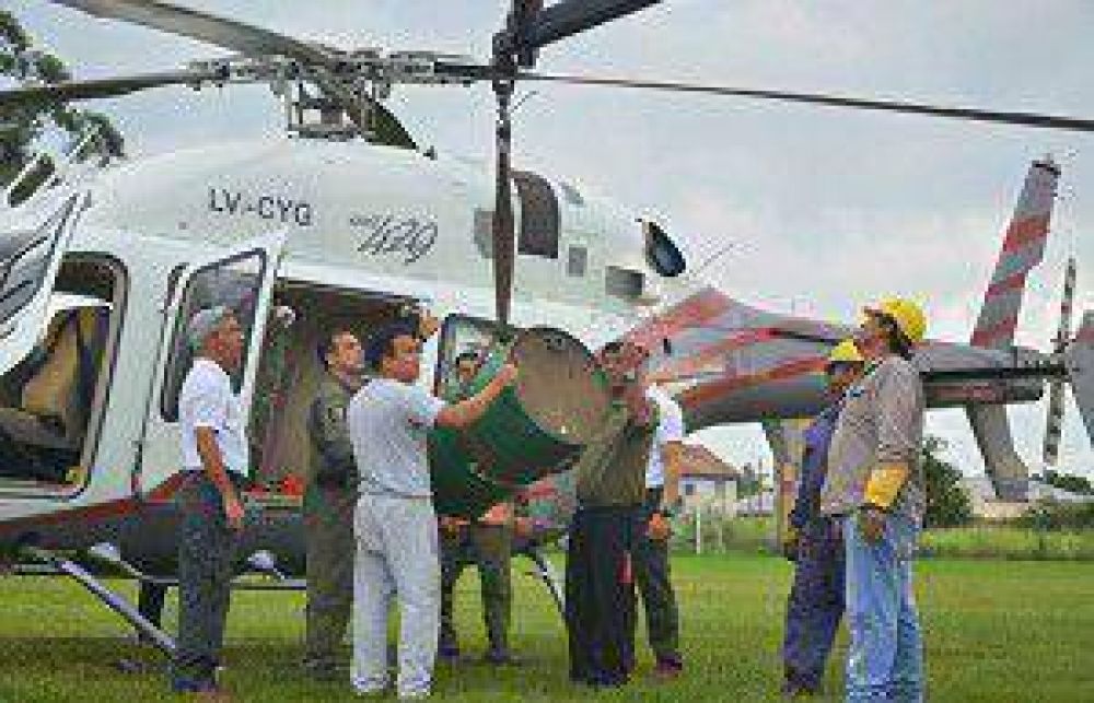Helic�ptero parte desde Or�n con asistencia hacia los Toldos