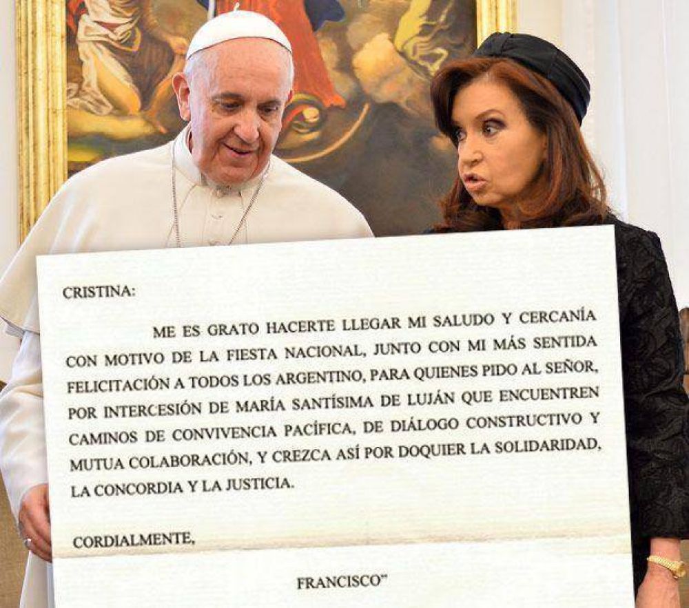 Ahora el Vaticano dice que la carta del Papa a Cristina es verdadera