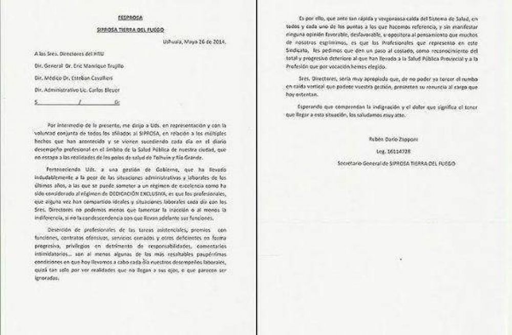 Los hospitales de R�o Grande y Ushuaia, nuevamente en la mira