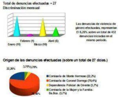 En el primer cuatrimestre, se denunciaron 27 casos de violencia de g�nero en Dorrego y Monte