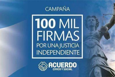 ACyS y la UCR recolectar�n durante junio �100 mil firmas por una Justicia Independiente�