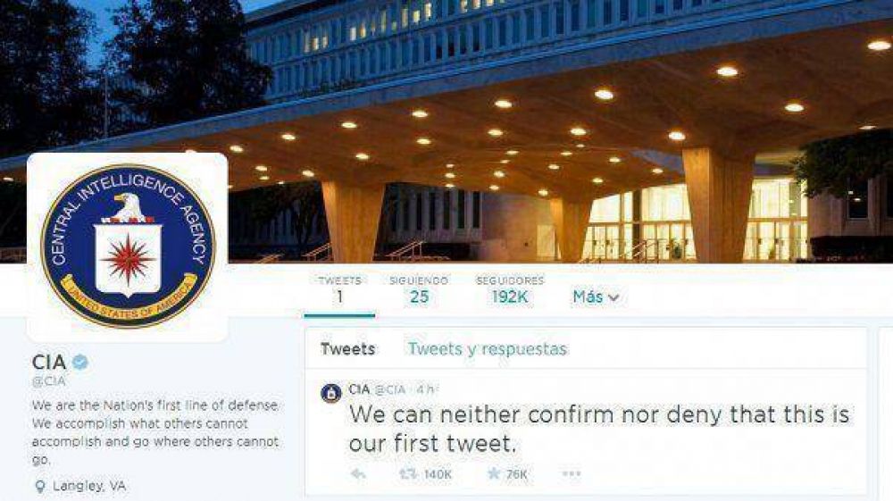 Con humor, la CIA inaugur� su perfil en Twitter