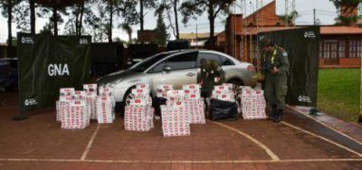 Gendarmer�a incaut� cigarrillos de contrabando y detuvo a dos personas