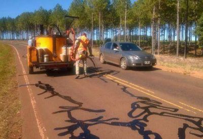 Realizan trabajos de mantenimiento en la Ruta 7