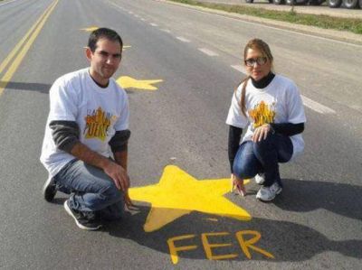 Estrellas y reclamos por la seguridad vial sobre el puente