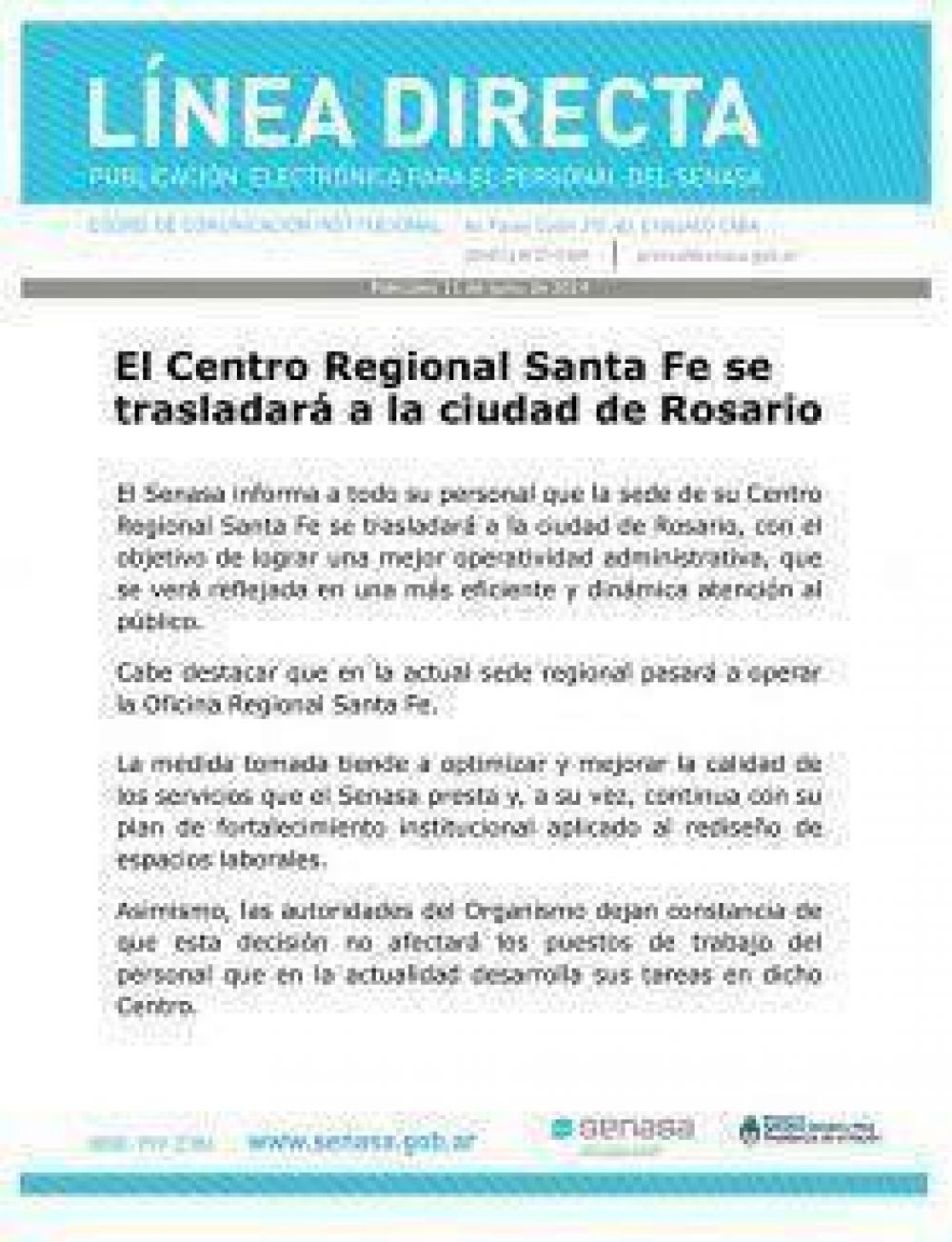 Pretenden trasladar la sede del SENASA Santa Fe a Rosario