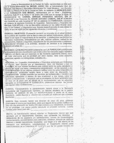 Finalmente la Municipalidad de Salta present� a la Justicia el convenio firmado con la Fundaci�n San Miguel