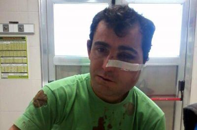 Golpean violentamente a una persona despu�s de un choque