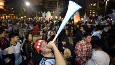 Mir� los festejos en el Patio Olmos tras el triunfo de Argentina