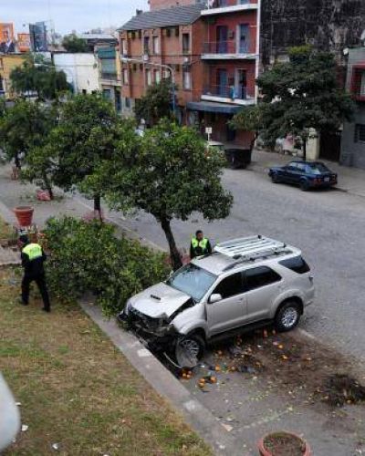 Salt� del naranjo a tiempo para evitar que lo atropellaran