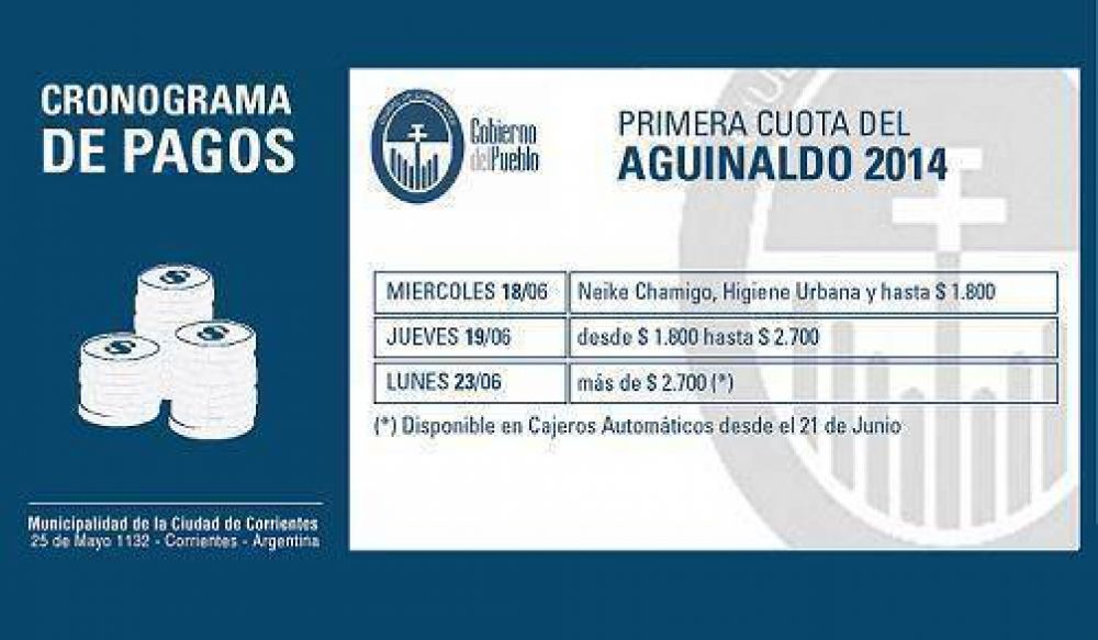 La Comuna inicia ma�ana el pago del aguinaldo y un adicional al Plan Neike