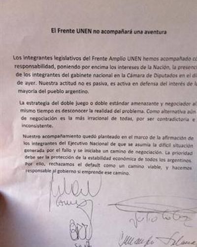 Dura cr�tica de Elisa Carri� al Gobierno por los fondos buitre: 