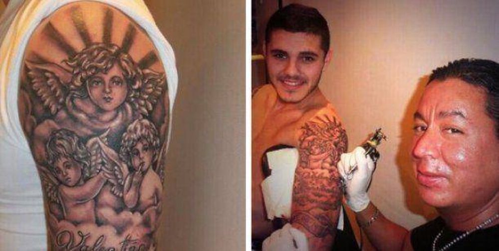 Mauro Icardi derrap�: se tatu� en el brazo a los tres hijos de Wanda Nara y Maxi L�pez