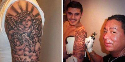 Mauro Icardi derrap�: se tatu� en el brazo a los tres hijos de Wanda Nara y Maxi L�pez
