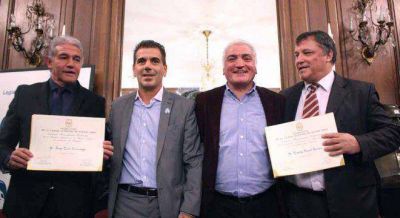 Burruchaga y Bertoni en la Legislatura