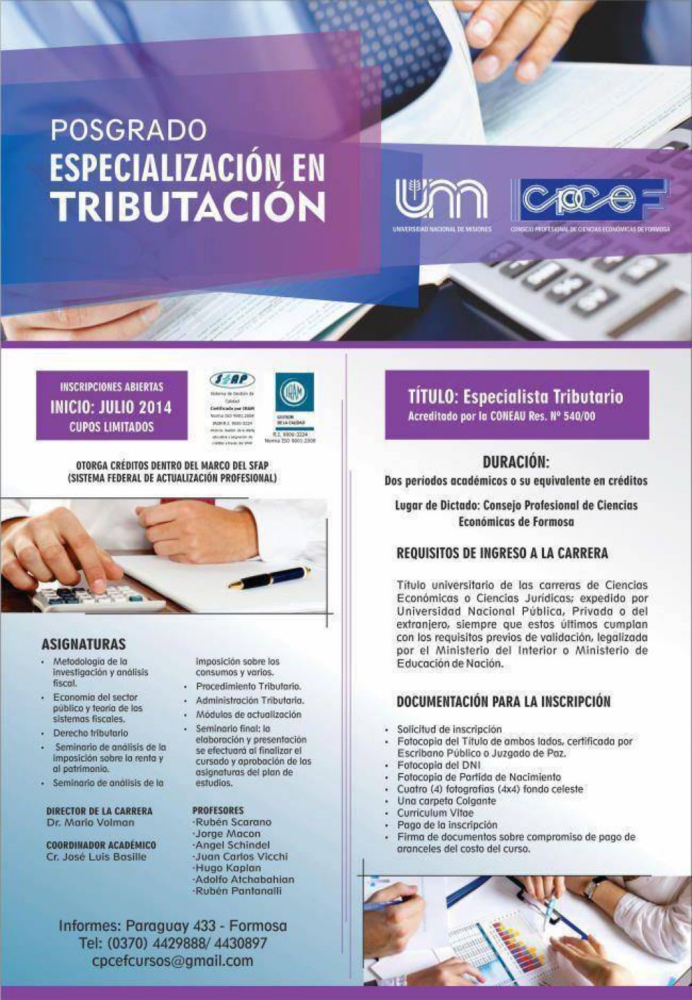 CPCEF: Posgrado Especializaci�n en Tributaci�n
