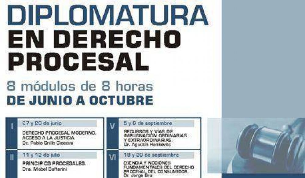 Se podr� cursar en Olavarr�a una Diplomatura en Derecho Procesal