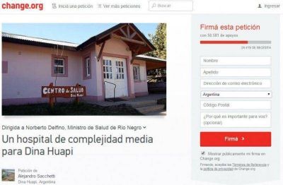 Vecinos lograron reunir 50 mil firmas online por el Hospital de Dina Huapi 