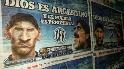 Messi y Maradona, en un afiche 