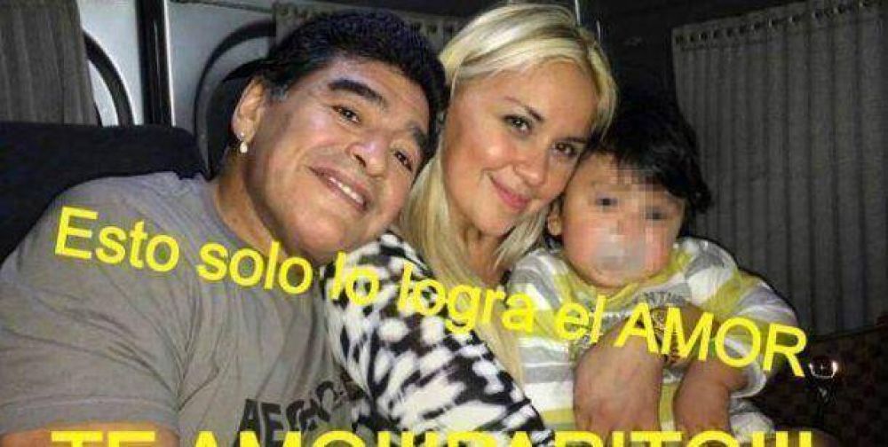 Diego Maradona, Ver�nica Ojeda y su hijo, juntos en Brasil: 