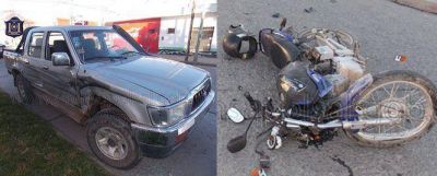 Est� grave el motociclista, que choc� contra una camioneta