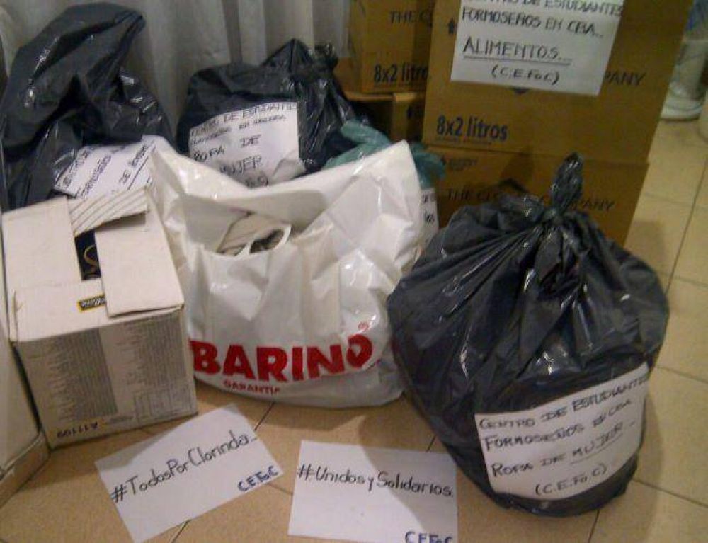 Estudiantes Formoseños en Córdoba reciben donaciones para los afectados por la inundaciones