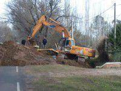 Trabajos en el acceso Sur de Saladillo