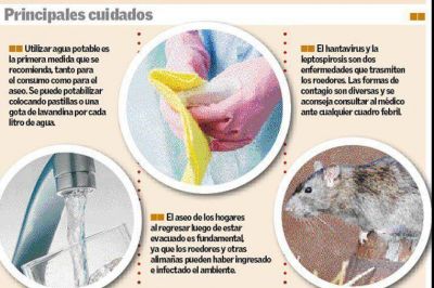 Alerta frente a enfermedades habituales que trae la creciente
