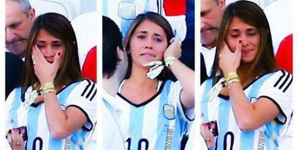 Las lgrimas de la mujer de Lionel Messi, en la victoria de Argentina sobre Blgica