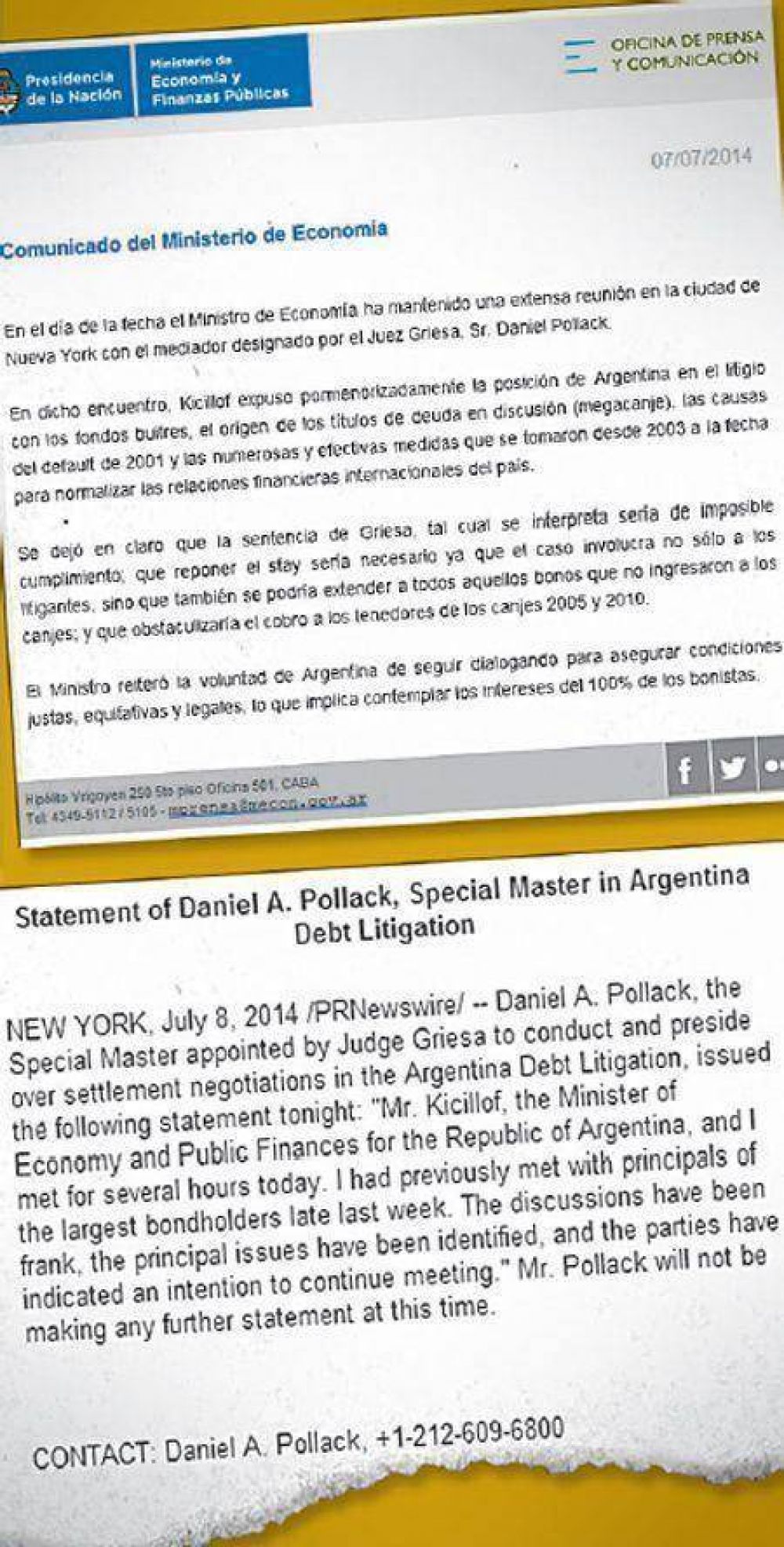 Kicillof: �Fue un avance. Volvemos el viernes�