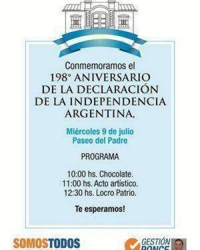  Festejos municipales por el 198� aniversario de la Independencia