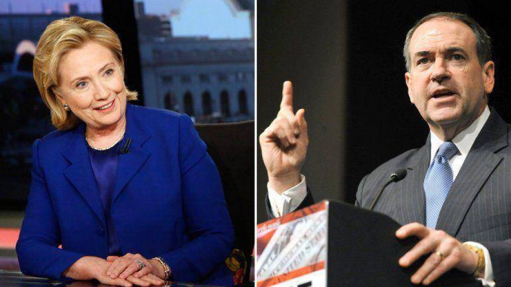 Clinton y Huckabee lideran las encuestas presidenciales