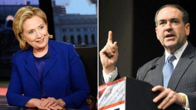 Clinton y Huckabee lideran las encuestas presidenciales